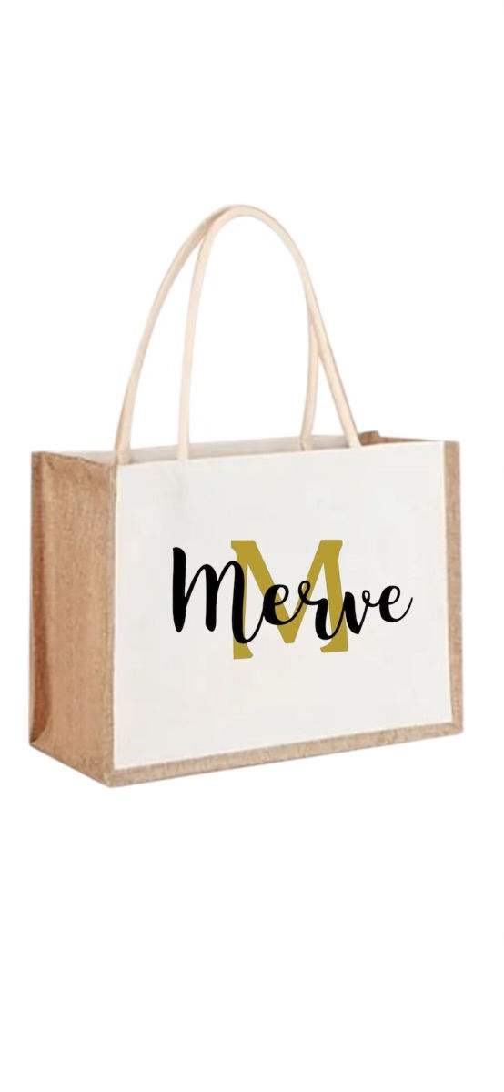 Thumbnail: Kleine Jutetasche Tasche Personalisier