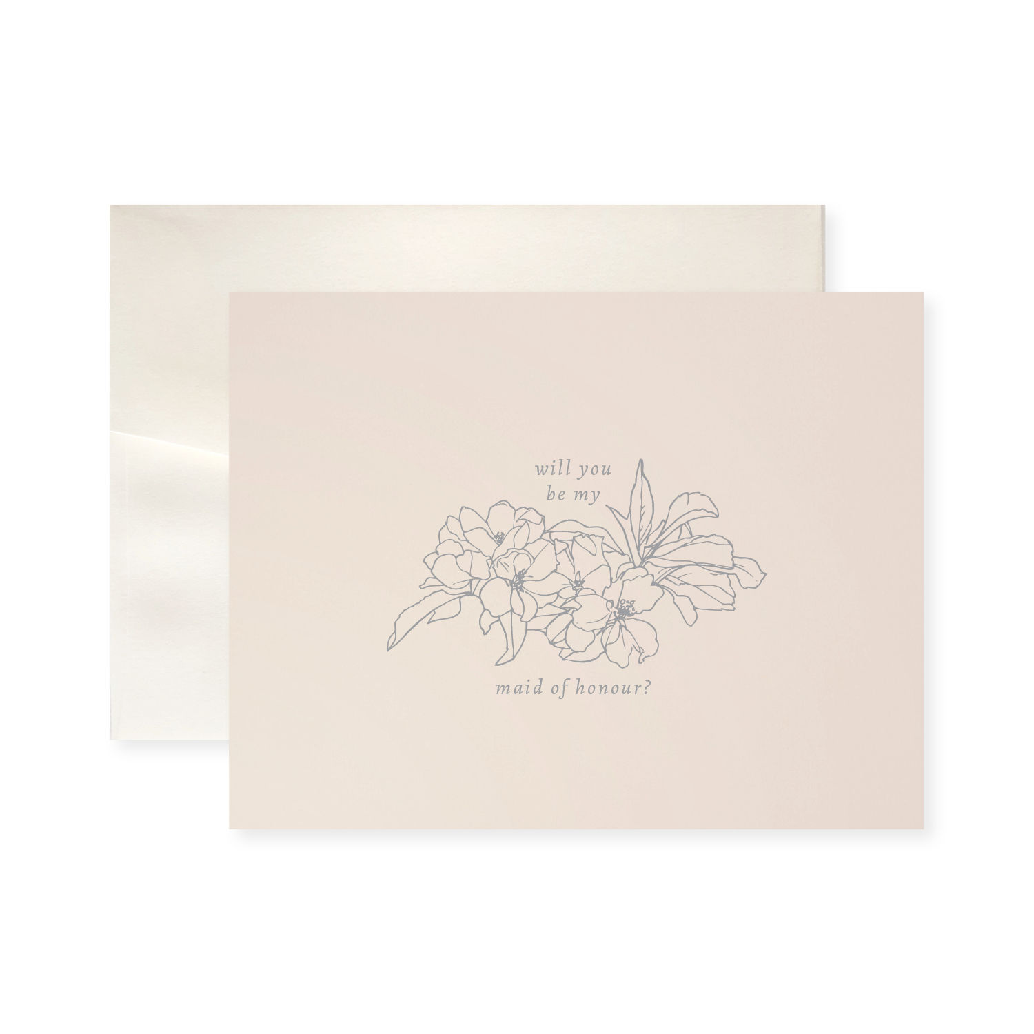 Be My Maid of Honour Blossom Greeting Card