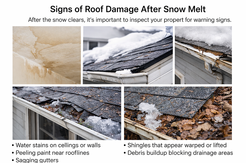 Sign of Roof Damage after Snow Melt