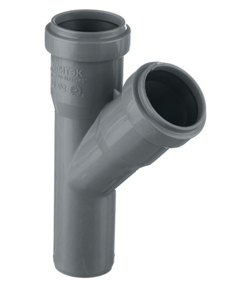 Тройник Pro Aqua Comfort d32 мм 45° пластиковый для внутренней канализации