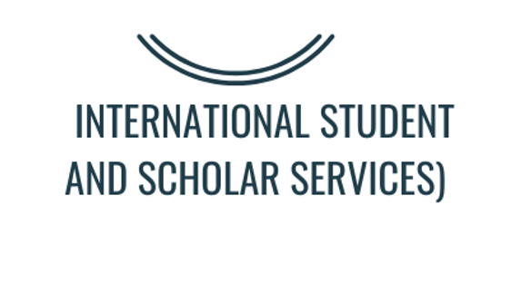 Airplane with the words International Student And Scholar Services on the bottom