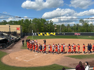 Maryland softball surrenders 2-run lead late, series split one game apiece