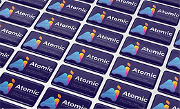 Sheet of domed 3D resin custom printed label stickers