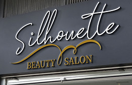 Business sign produced using flat cut letters