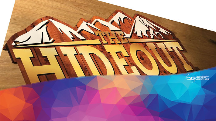 Aluminium Di-Bond custom cut printed wall sign with stand-offs