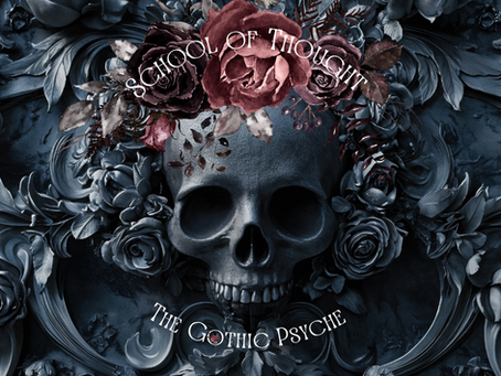 Una imagen de memento mori con una calavera sobre un mural de flores.