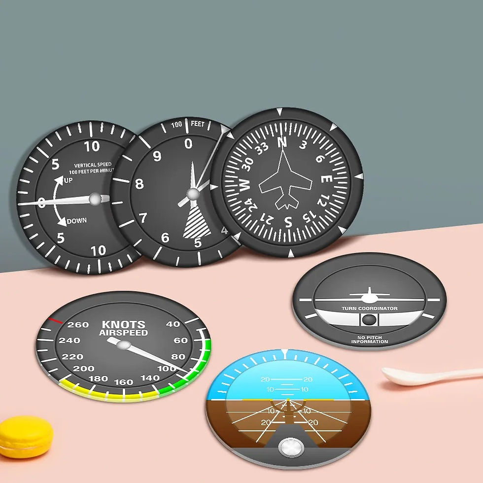 Thumbnail: Set of 6 Aircraft Instrument Coasters