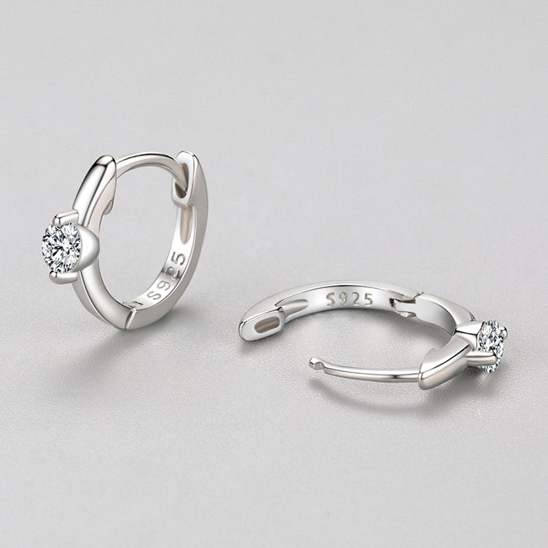 Thumbnail: S925 Silver Luxury Diamond Earrings for Women