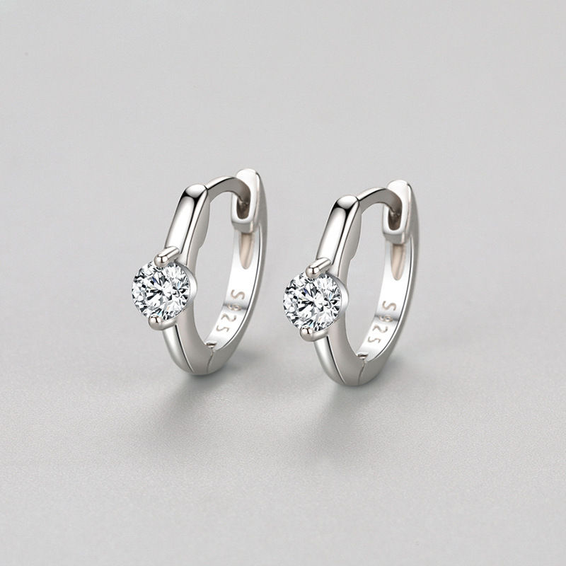 Thumbnail: S925 Silver Luxury Diamond Earrings for Women