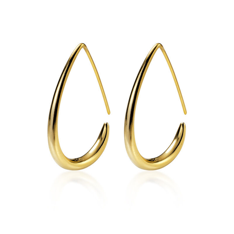 Thumbnail: Nalan S925 Silver Hollow Water Drop Design Earrings