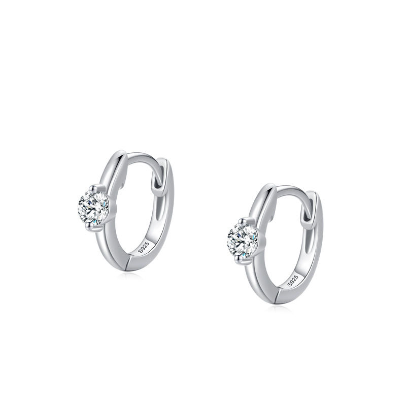 Thumbnail: S925 Silver Luxury Diamond Earrings for Women