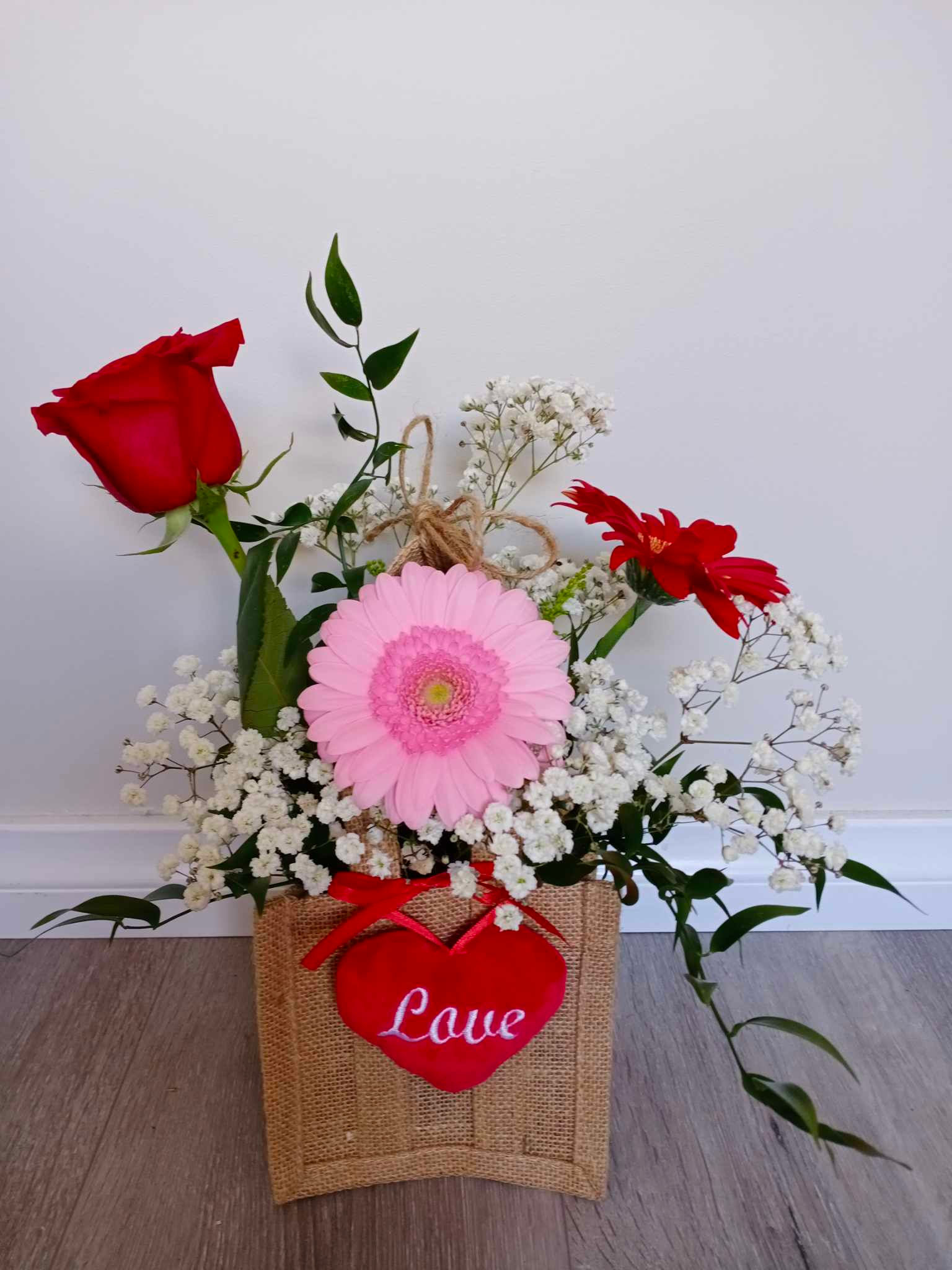 Roses and Gerbera in a Bag (for any occasion)