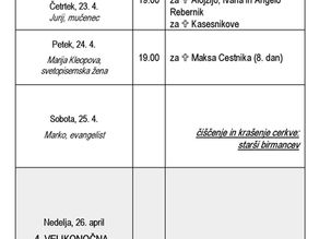 Oznanila od 19. do 26. aprila 2026 (Šentilj)
