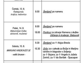 Oznanila od 9. do 16. avgusta 2026 (Gornja Ponikva)