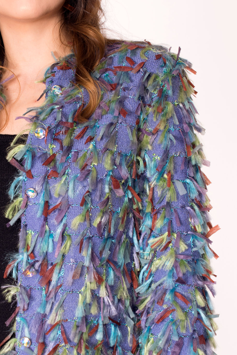 Thumbnail: Orchid Jacket with Orchid/Turquoise/Chocolate/Lime Green Fringes
