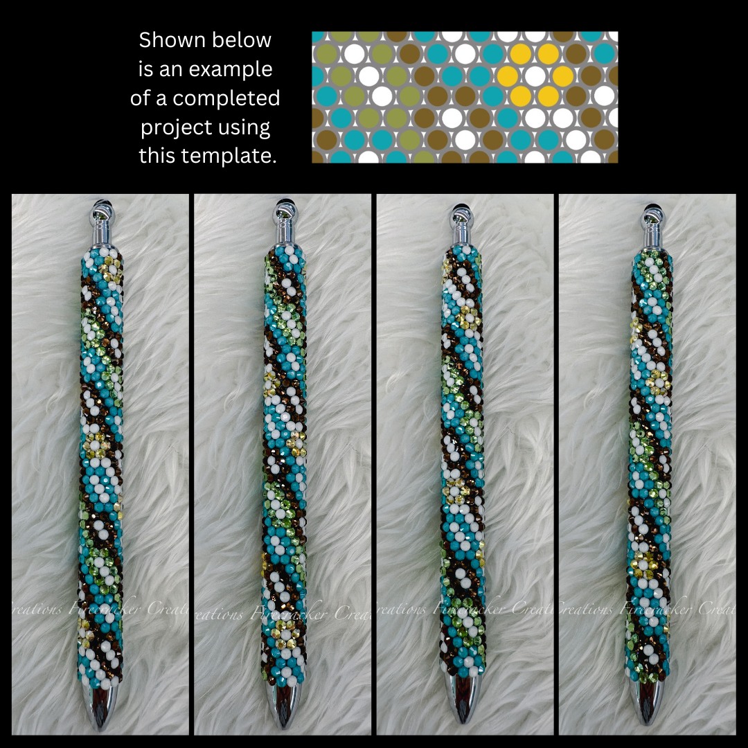 SS10 Rhinestone Pen Template - Small Retro Chains and Flowers