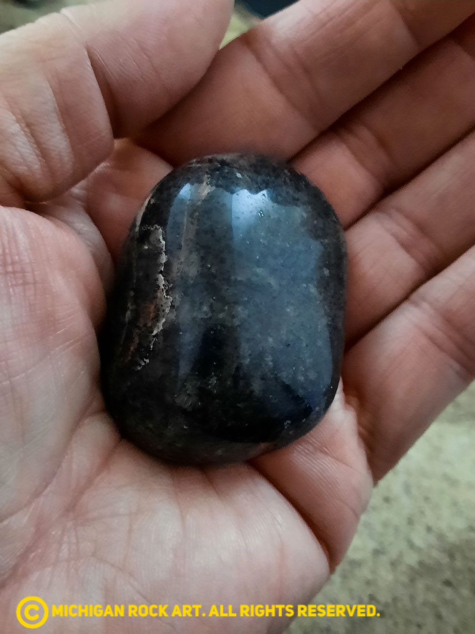Thumbnail: Michigan Polished Emberlite Sodalite Fluorescent Bearing Syenite Palm St