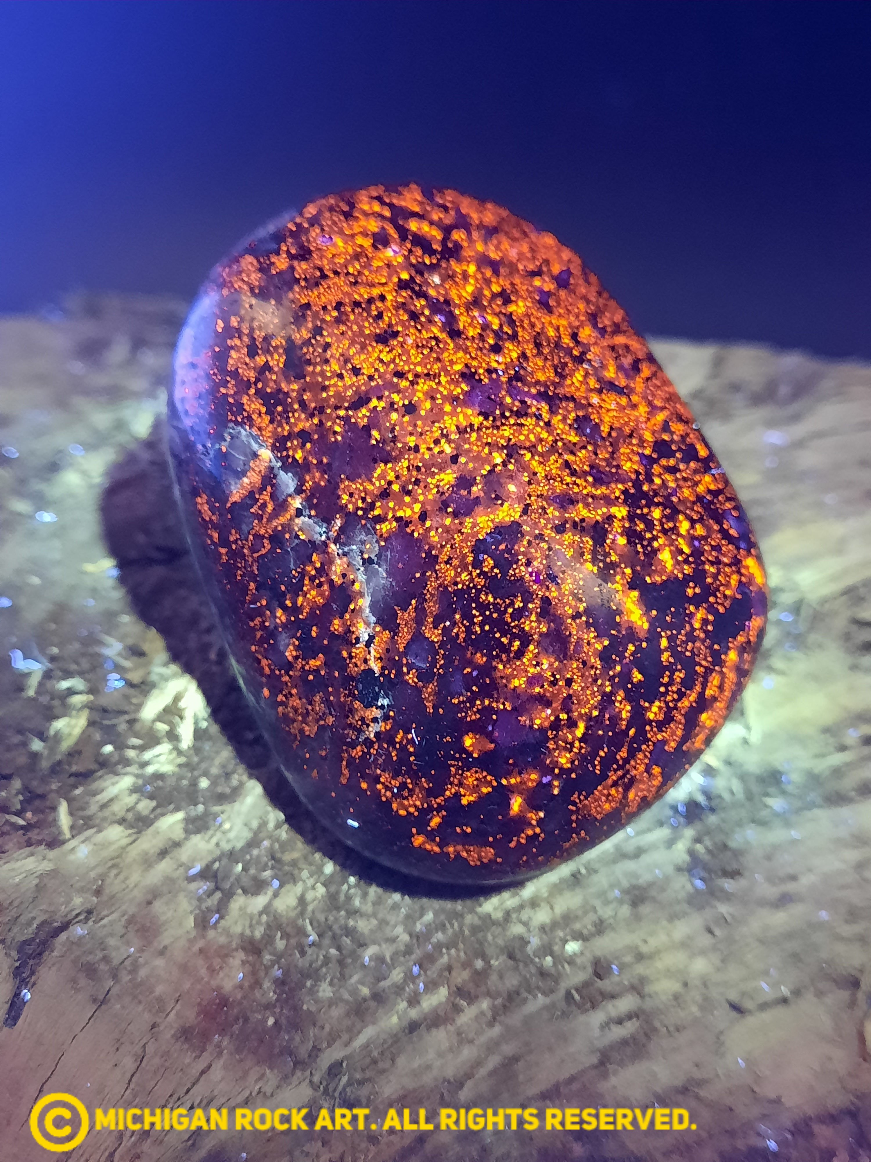 Michigan Polished Emberlite Sodalite Fluorescent Bearing Syenite Palm St