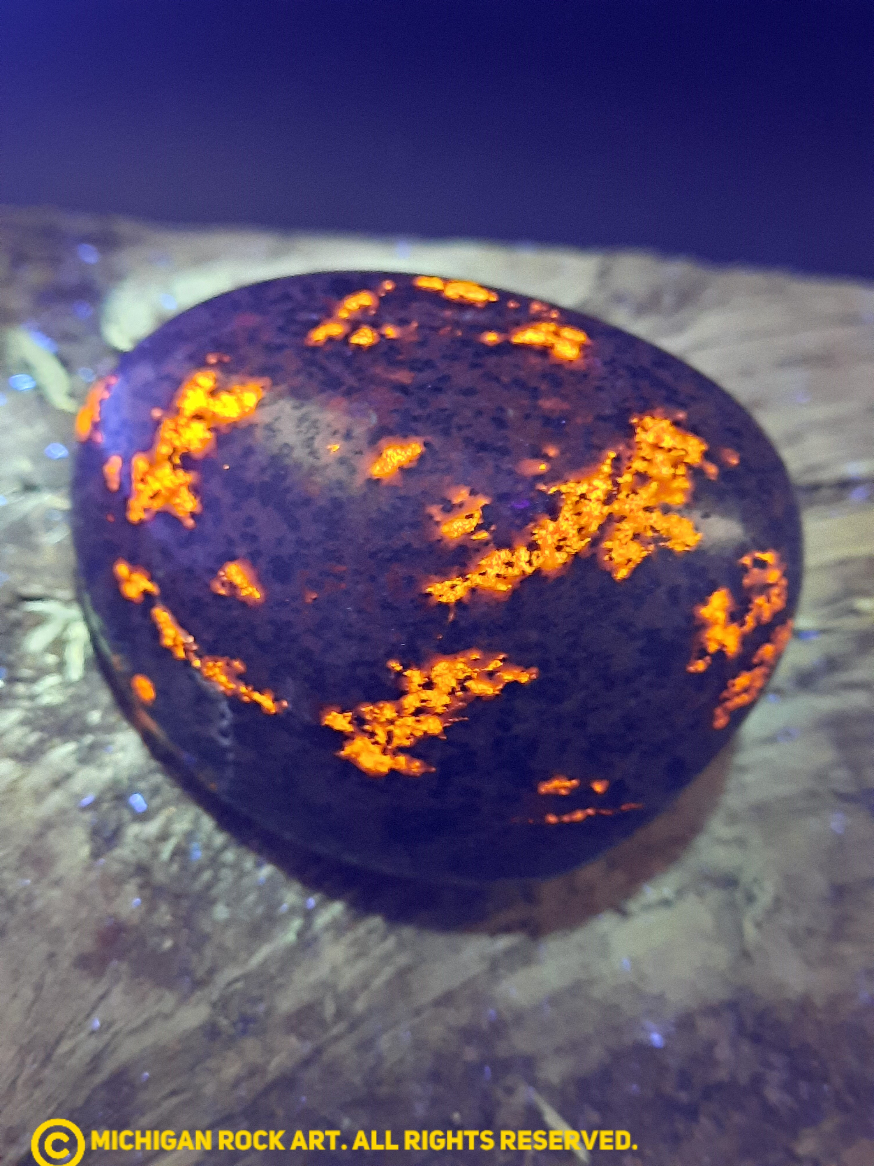 Michigan Polished Emberlite Sodalite Fluorescent Bearing Syenite Palm St