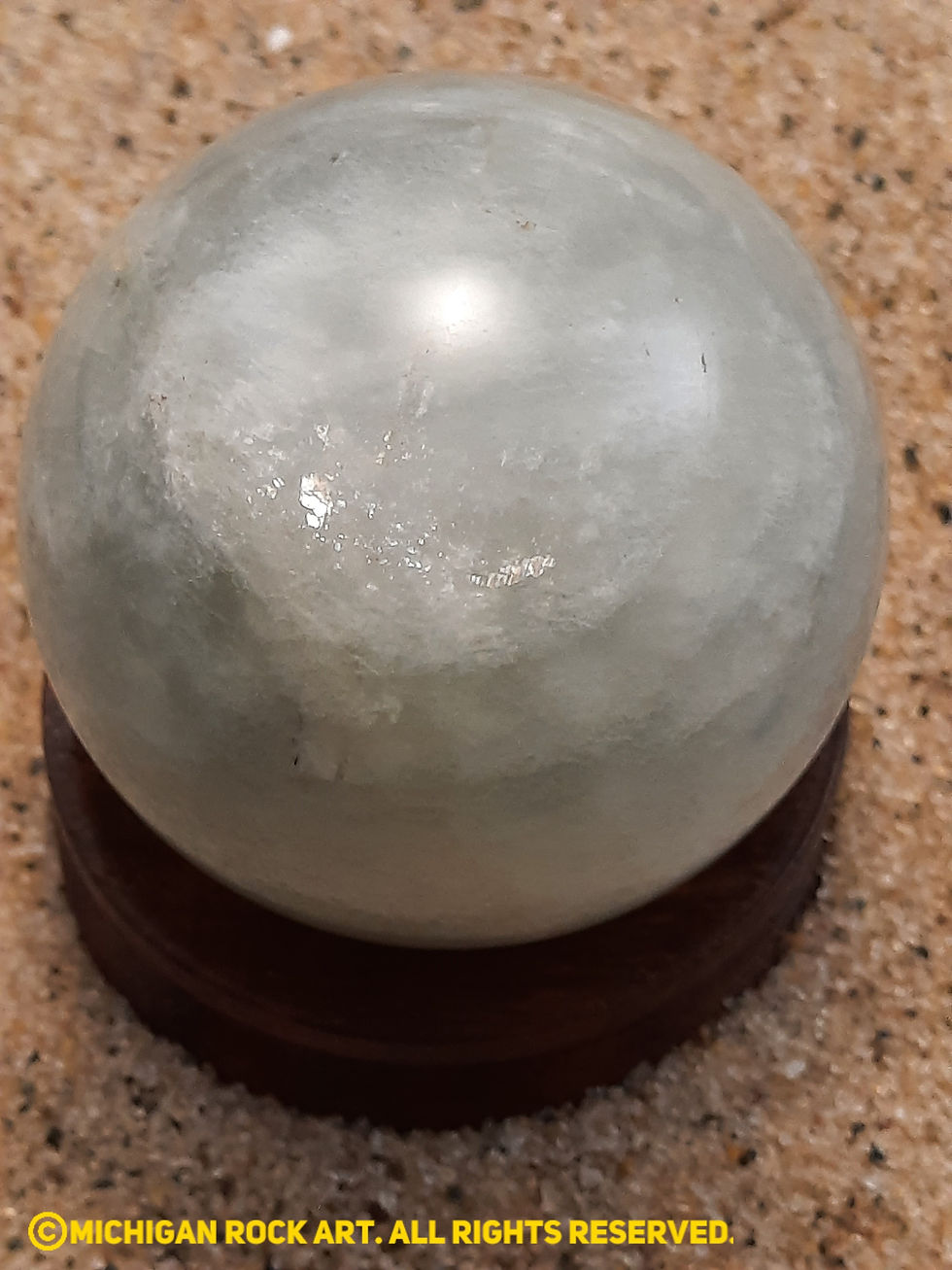 Thumbnail: Gray Moonstone Sphere with Stand 37 mm