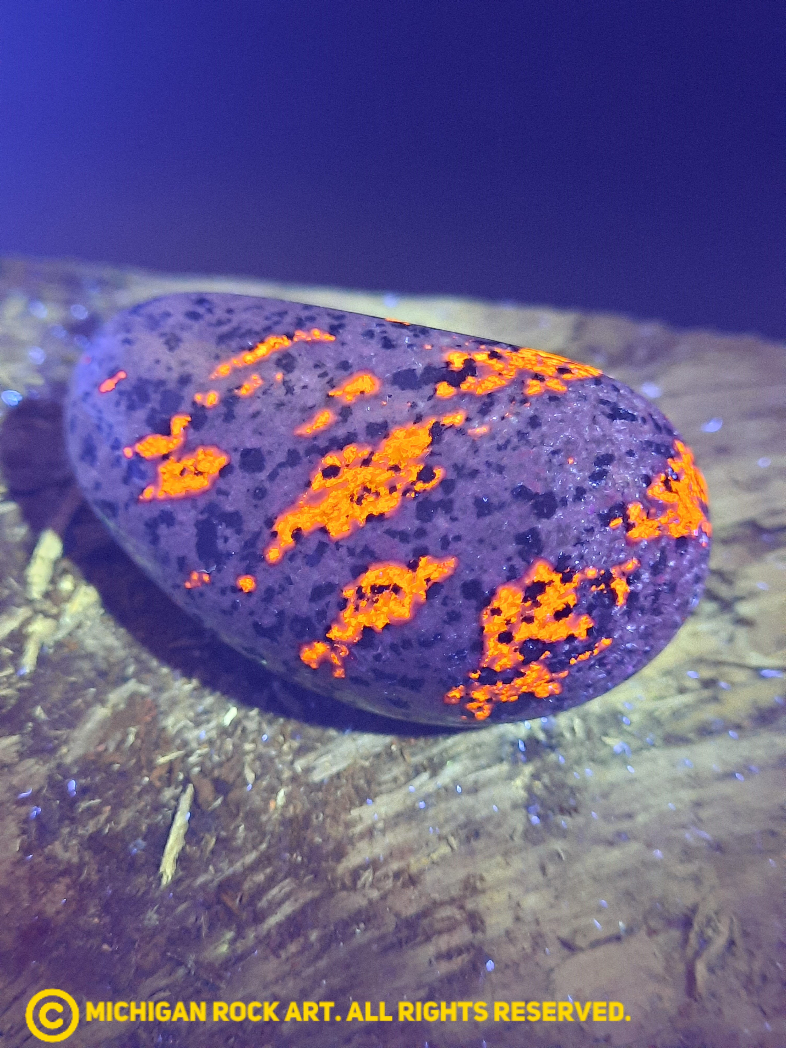 Michigan Polished Emberlite Sodalite Fluorescent Bearing Syenite Palm St