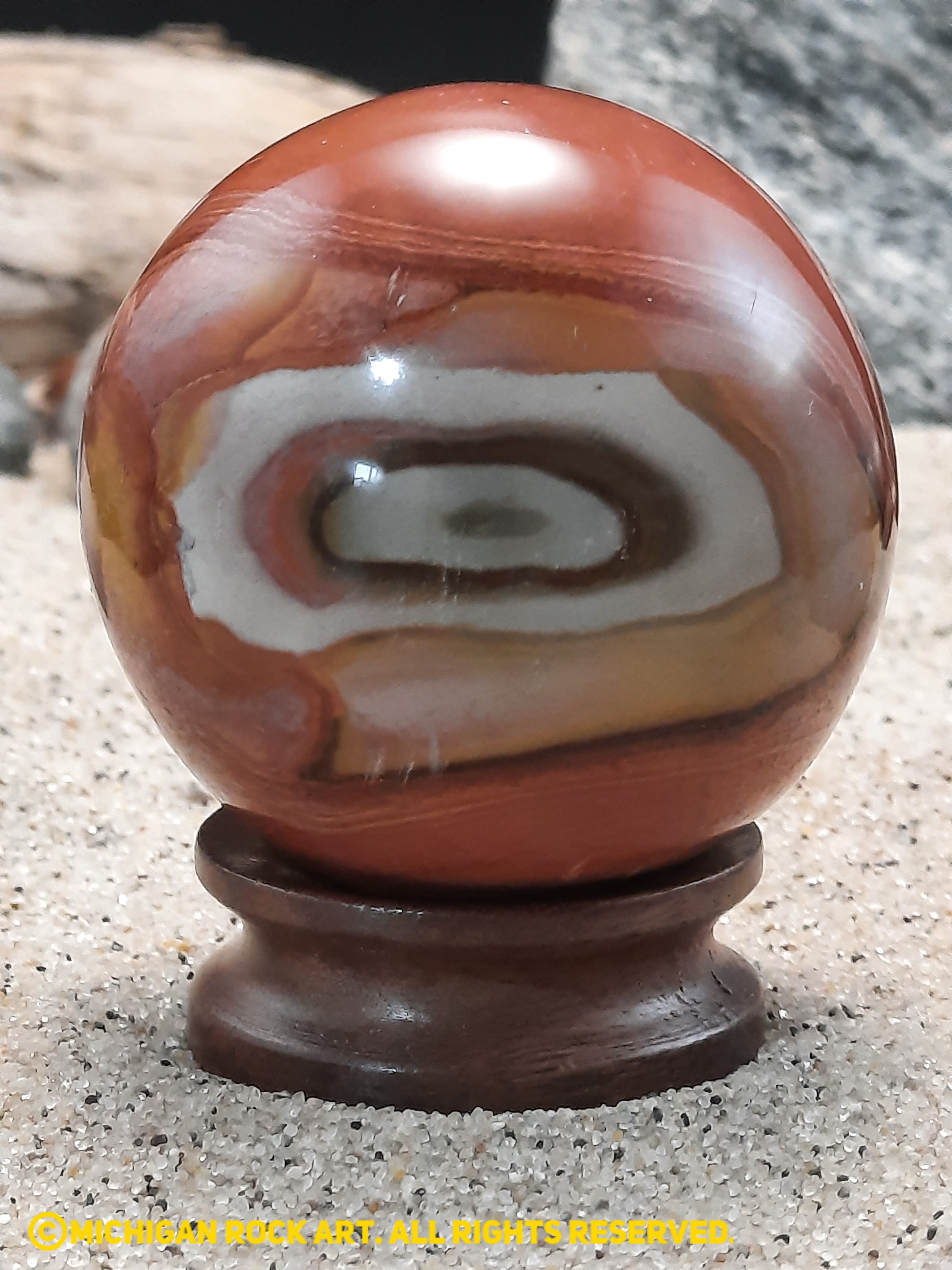 Polychrome Jasper Sphere with Stand 49 mm