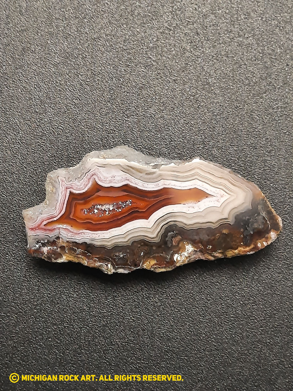 Thumbnail: Laguna Agate Geode Cut and Face Polished - 0.3 oz