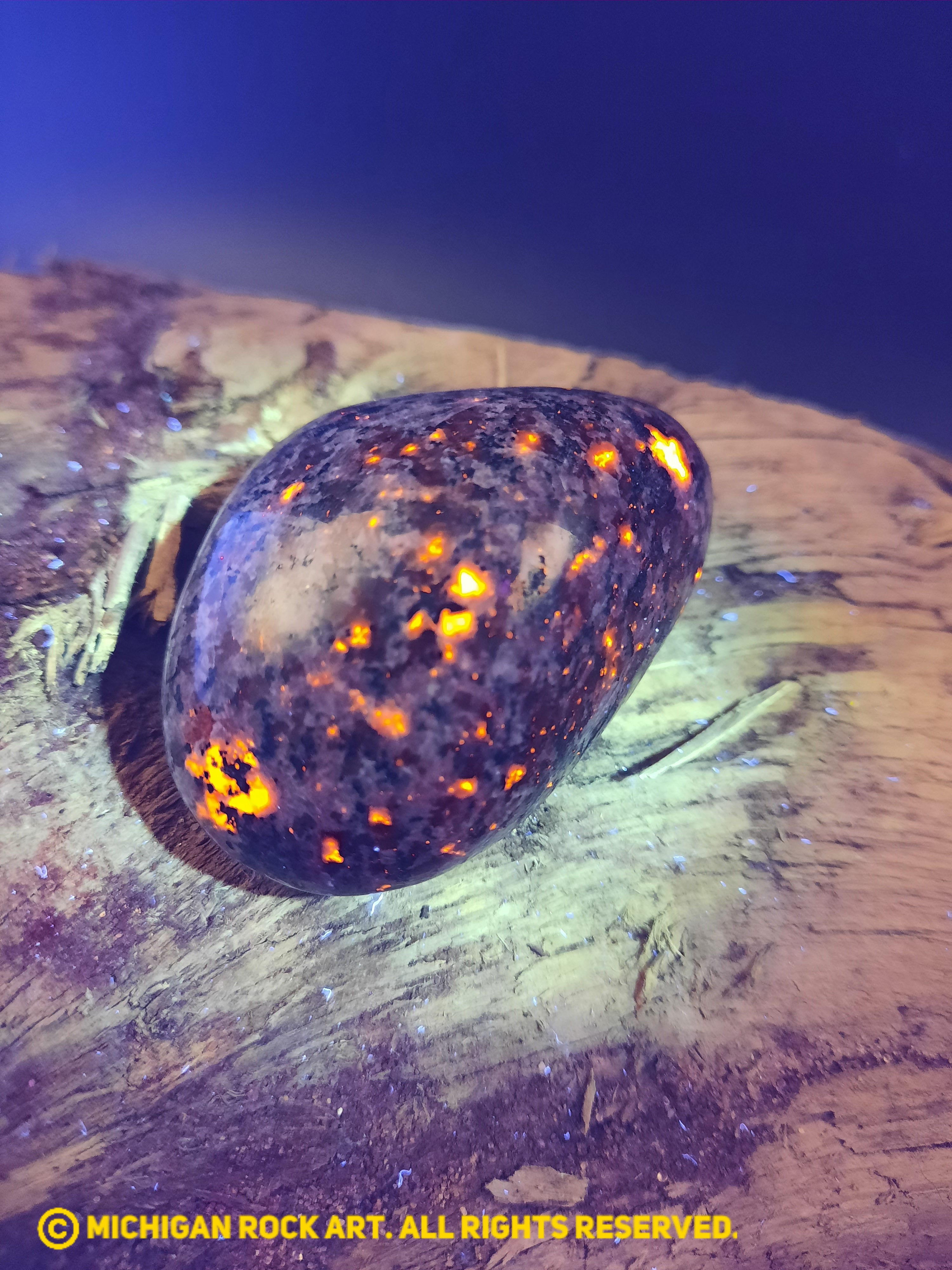 Michigan Polished Emberlite Sodalite Fluorescent Bearing Syenite Palm St