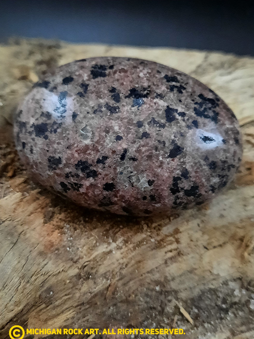 Thumbnail: Michigan Polished Emberlite Sodalite Fluorescent Bearing Syenite Palm St