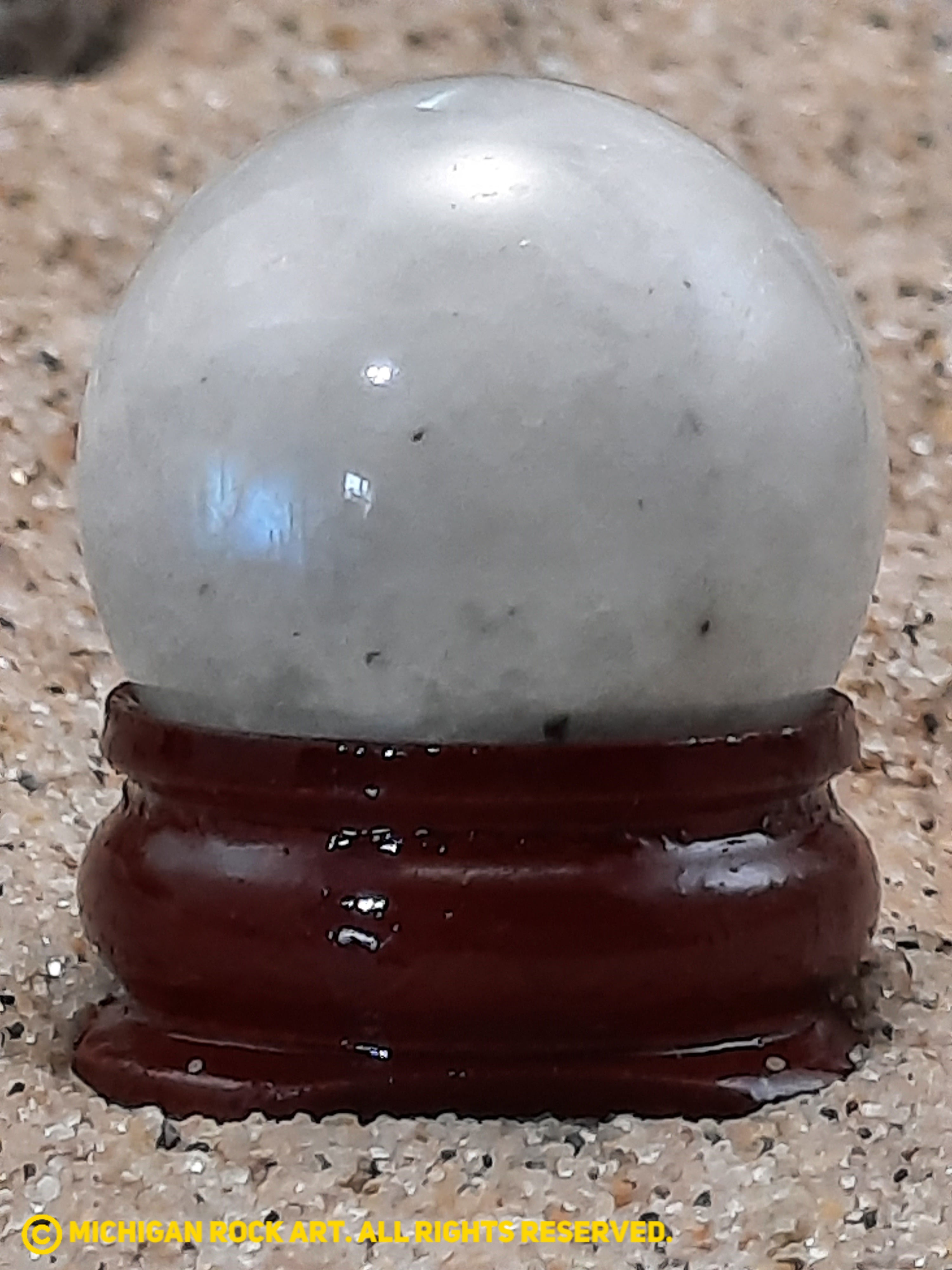 Moonstone Gemstone Marble Sphere with Stand 22 mm