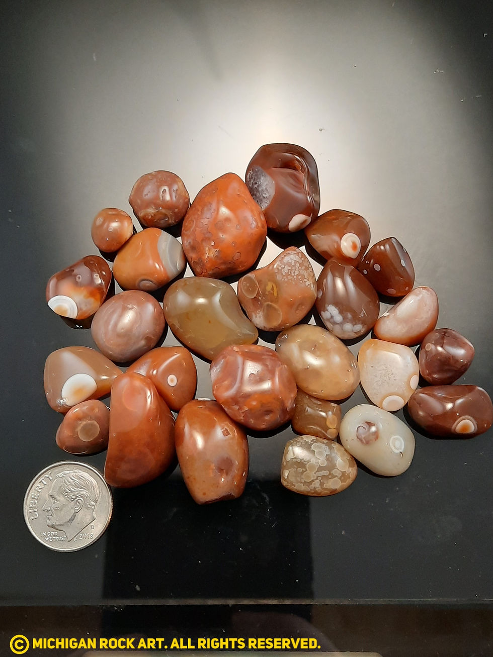 Thumbnail: Polished Lake Superior Eye Agates - 2.3 oz.
