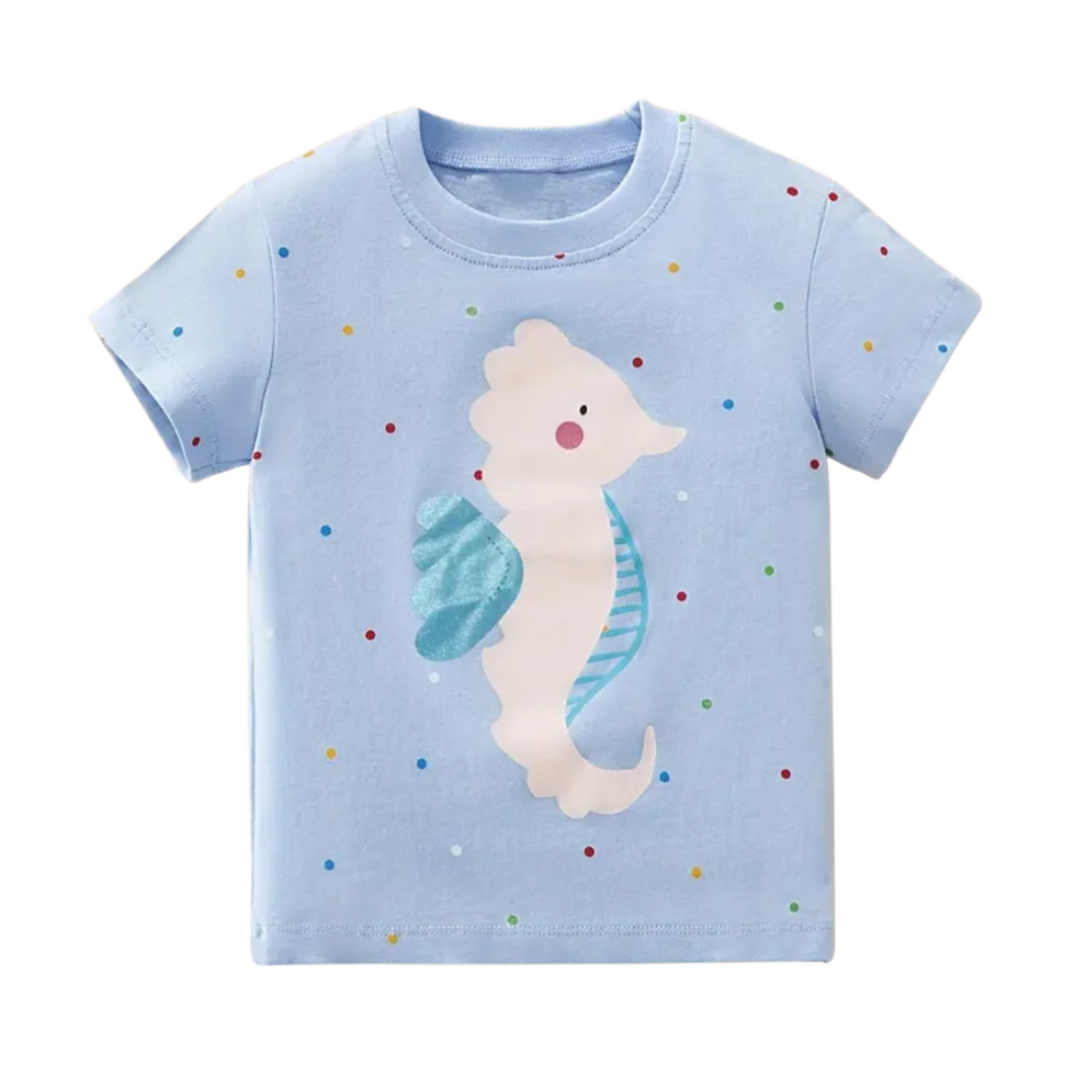 T-Shirt 'Seepferdchen - Vorderseite mit Aufdruck Seepferdchen