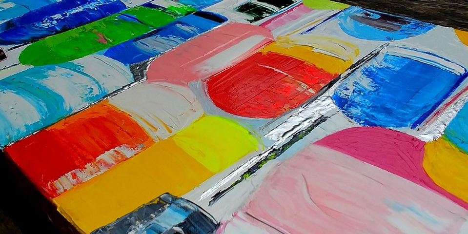 toile marine, peinture mer, colorée, déco marine, peinture C YU