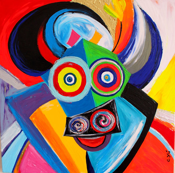 peinture taureau cyu, taureaux, toros, corrida, peinture corrida, peinture cyu, peinture moderne colorée, Bordeaux, cyu, c you, corine you