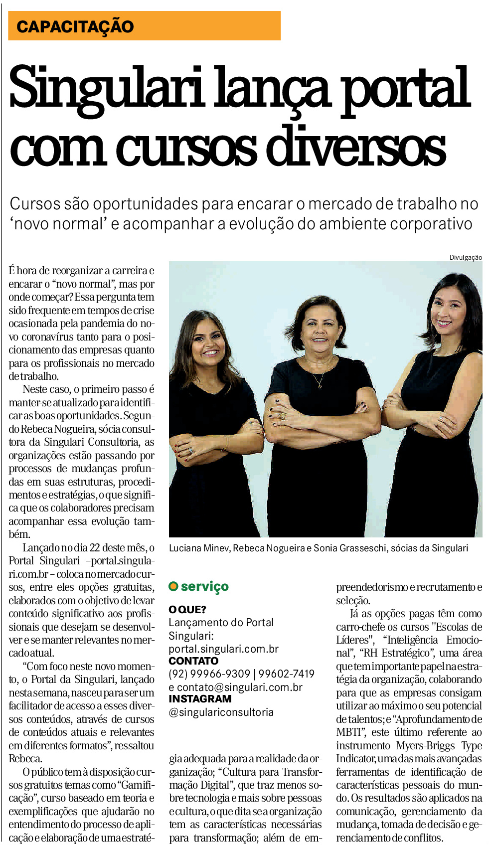 Lançamento Portal Singulari