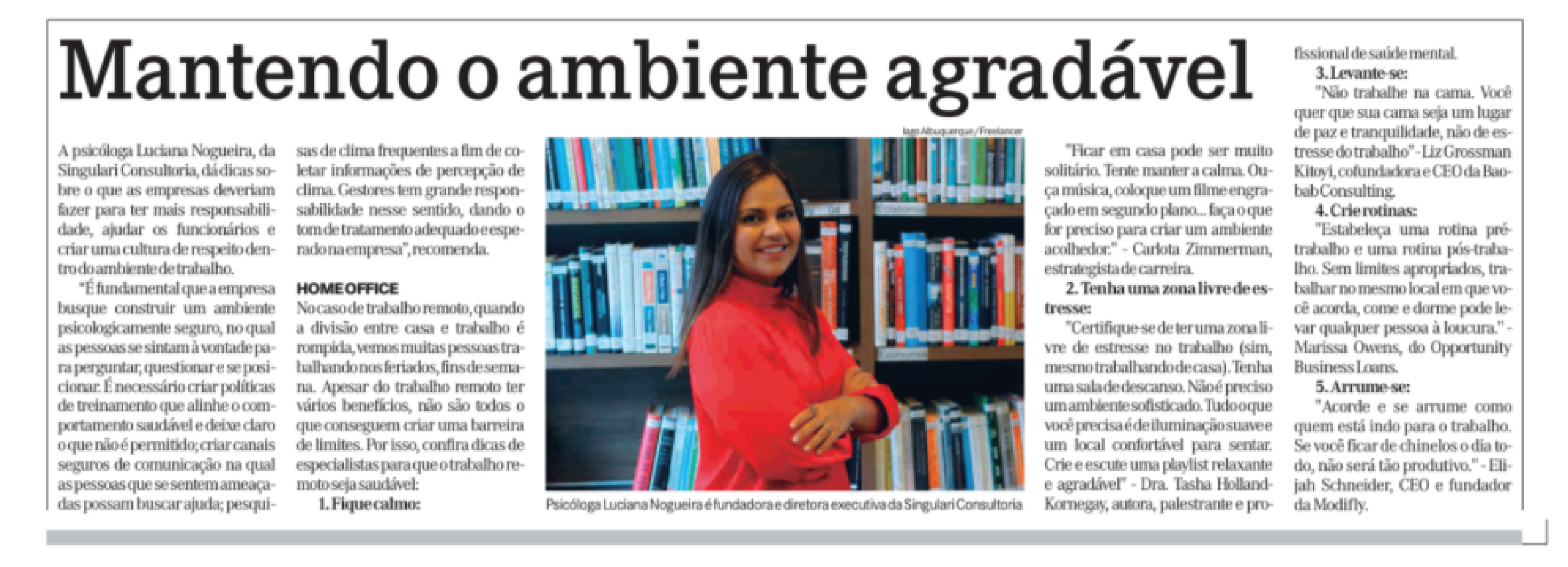 Mantendo o ambiente agradável