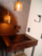 Acid stained concrete ramp sink