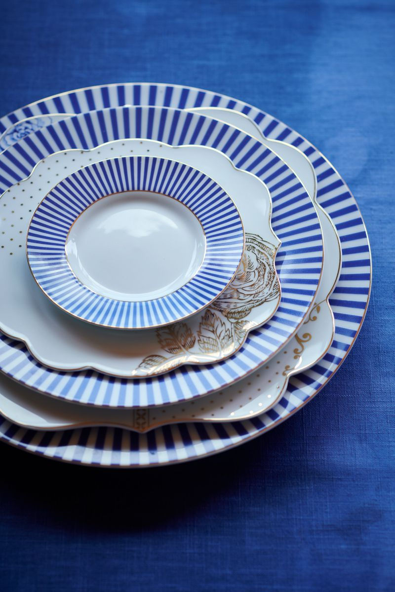 Miniature : 6 Assiettes plates 26,5 cm Royal Stripes, PIP STUDIO
