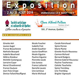 Exposition à la Galerie Chez Alfred-Pellan : 2 au 31 août 2019