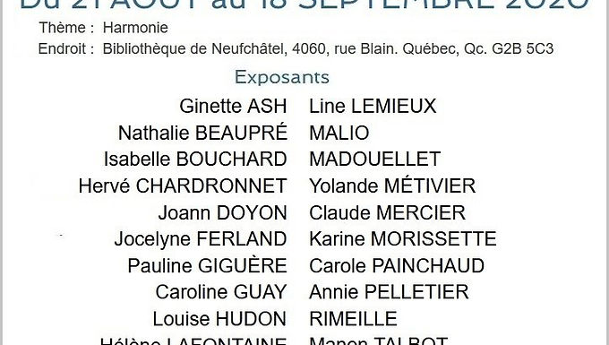 Exposition bibliothèque de Neufchâtel: 21 août au 18 septembre 2020