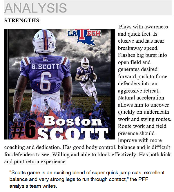Boston Scott Football Analysis