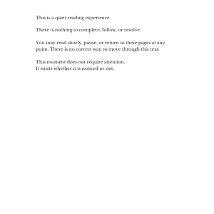 Experience introduction page explaining the Still Moments reading experience.
