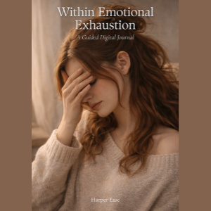 Woman resting with eyes closed in soft low light, representing emotional exhaustion and deep restorative rest.