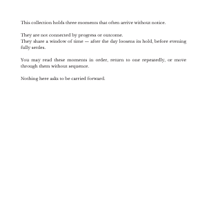 Experience introduction page explaining the Still Moments reading experience.