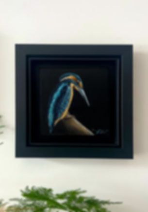 BLITZ - Miniature | OEUVRE ORIGINALE |Tableau d'un Martin-pêcheur