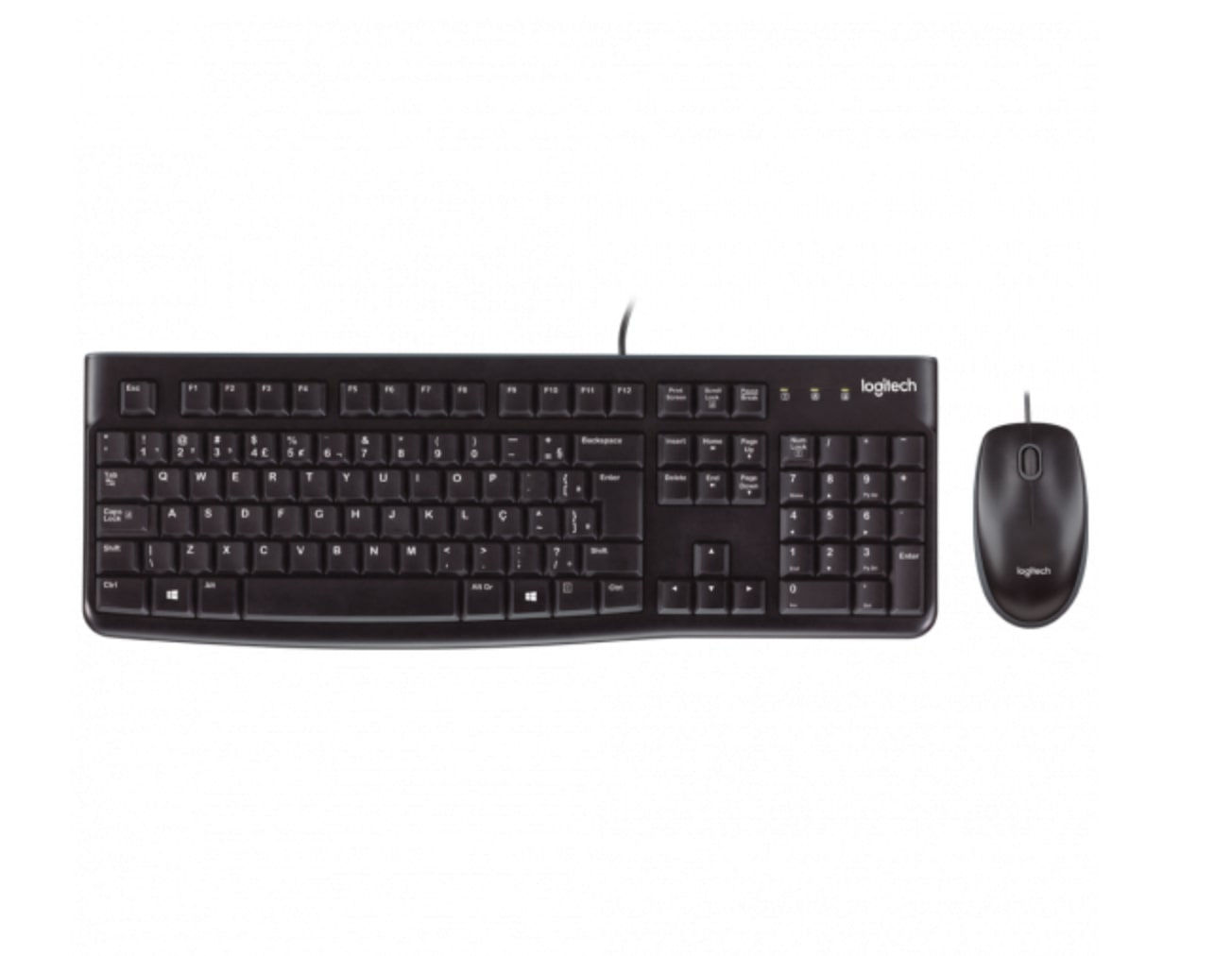Combo Teclado e Mouse LOGITECH MK120 USB Preto - Com fio