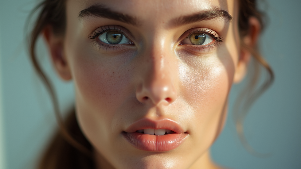 Close-up view of smooth skin texture after treatment