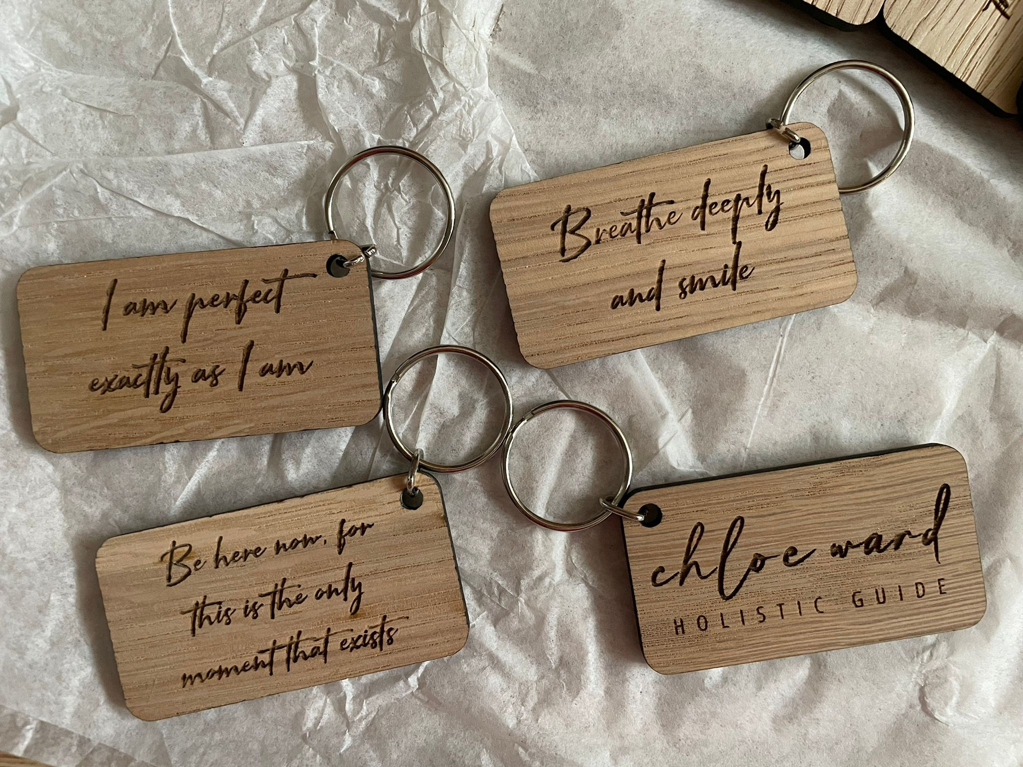 Handcrafted Wooden Mantra Tags