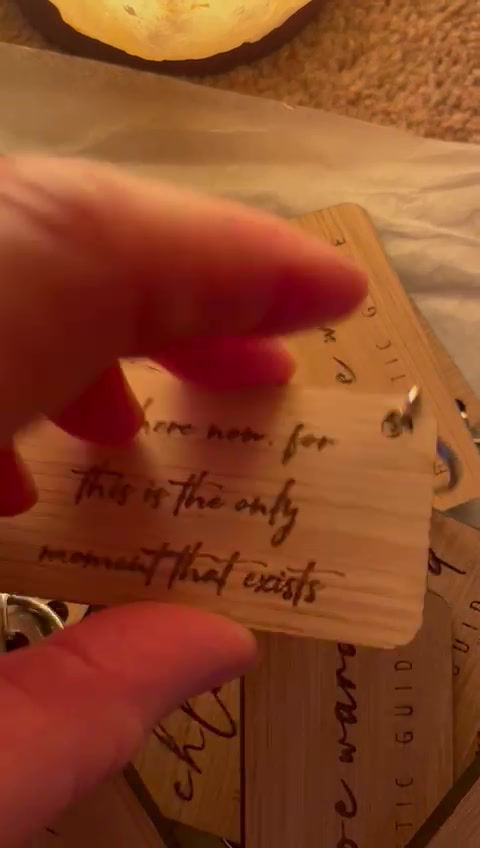 Thumbnail: Handcrafted Wooden Mantra Tags