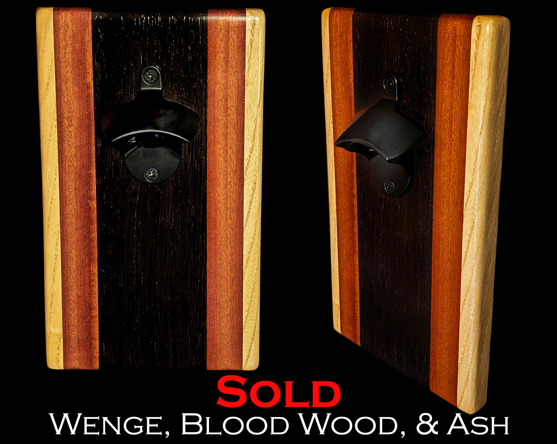 Exotic Hardwood Magnetic Cap-Catching Bottle Opener